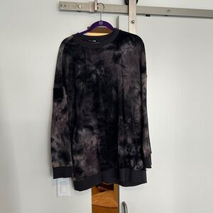 Fashion Nova Black Tie-Dye Sweatshirt